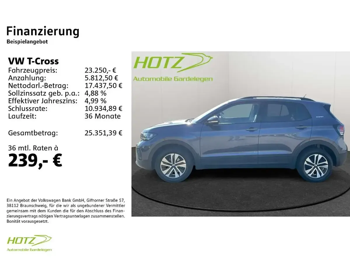 Neu VW T-Cross 95 PS (69 kW) 2026 Rauchgrau metallic SUV