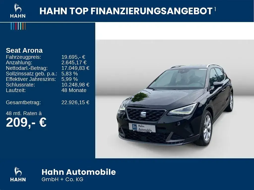 Gebraucht Seat Arona FR 150 PS (110 kW) 2022 Schwarz SUV