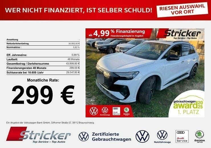 Gebraucht Audi Q4 e-tron S-Line 219 kW (299 PS) 2023 Gletscherweiß metallic SUV