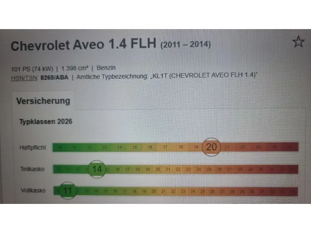 Gebraucht Chevrolet Aveo LT 101 PS (74 kW) 2013 Silber (metallic) Kleinwagen