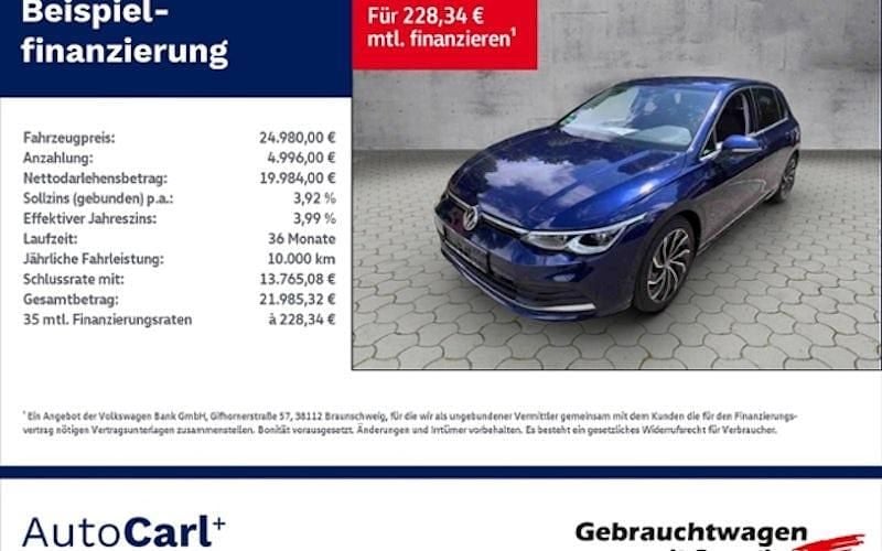 Blau Gebraucht 2021 VW Golf VIII Style Limousine | 24.980 € (Guter Preis) - Bild 1/4
