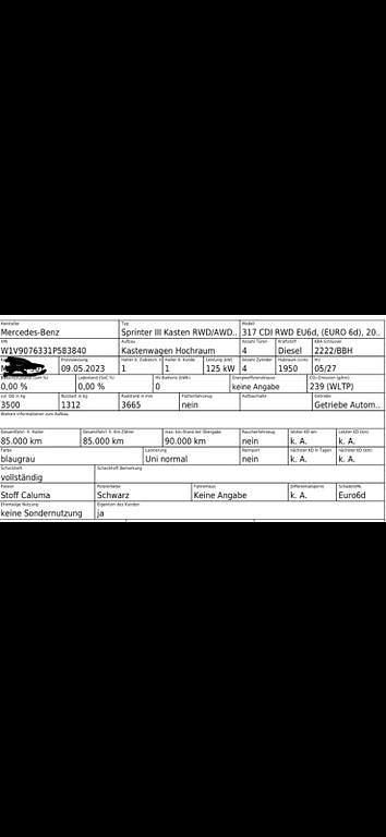 Gebraucht Mercedes Sprinter 170 PS (125 kW) 2023 Grau Van