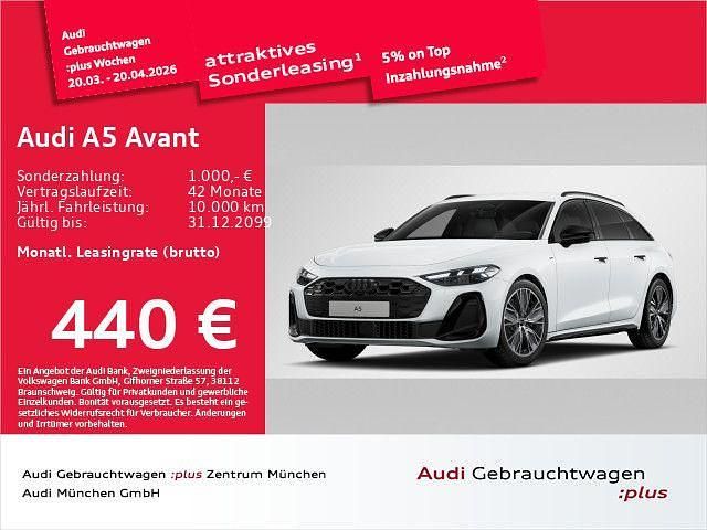 Gebraucht Audi A5 S-Line 204 PS (150 kW) 2025 Gletscherweiß metallic Kombi