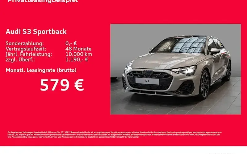 Neu Audi S3 Ambiente 333 PS (244 kW) 2025 Beige Limousine