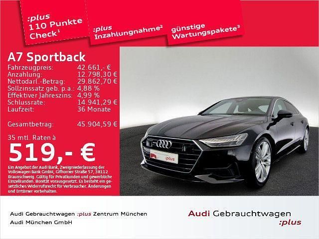 Mythosschwarz metallic Gebraucht 2021 Audi A7 Sportback Ambiente Kleinwagen | 42.661 € (Guter Preis) - Bild 1/2