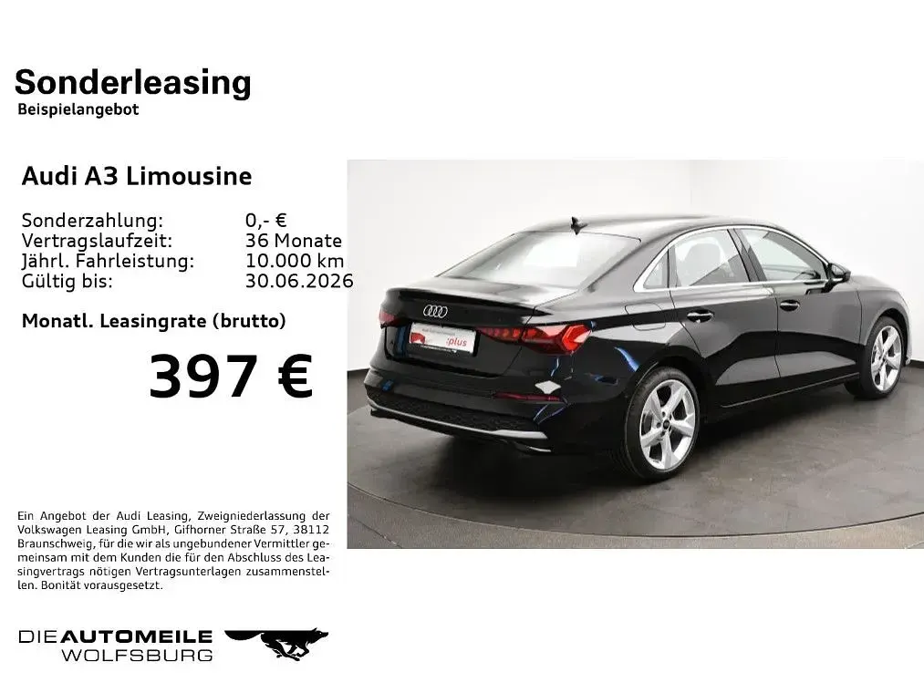 Używany Audi A3 Advanced 150 KM (110 kW) 2025 Czarny Sedan/Limuzyna