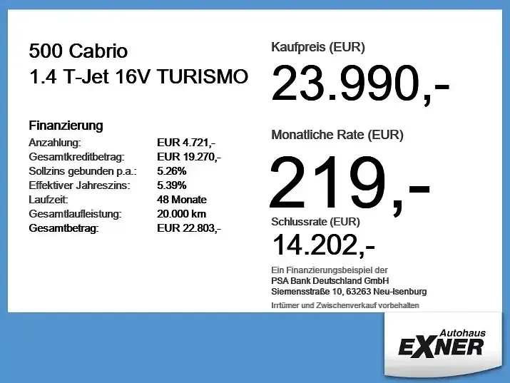 Gebraucht Abarth 500 Turismo 165 PS (121 kW) 2022 Campovolo grau Cabrio