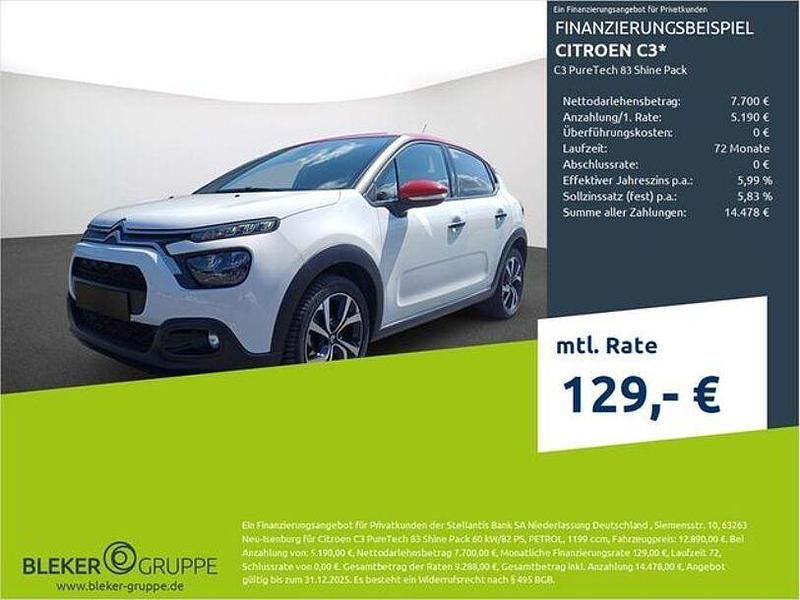 Polar weiß Gebraucht 2023 Citroën C3 PureTech Kleinwagen | 11.980 € (Guter Preis) - Bild 1/3