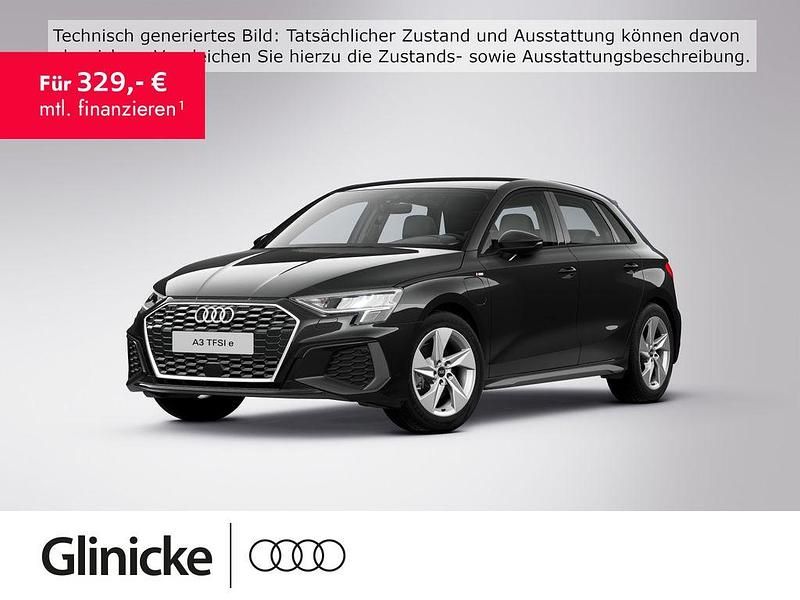 Mythosschwarz metallic Gebraucht 2022 Audi A3 Sportback e-tron S-Line Limousine | 24.915 € (Superpreis) - Bild 1/3