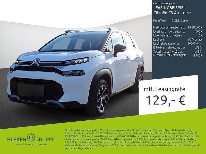 Weiß Gebraucht 2023 Citroën C3 Aircross Shine SUV | 14.880 € (Fairer Preis) - Bild 1/3