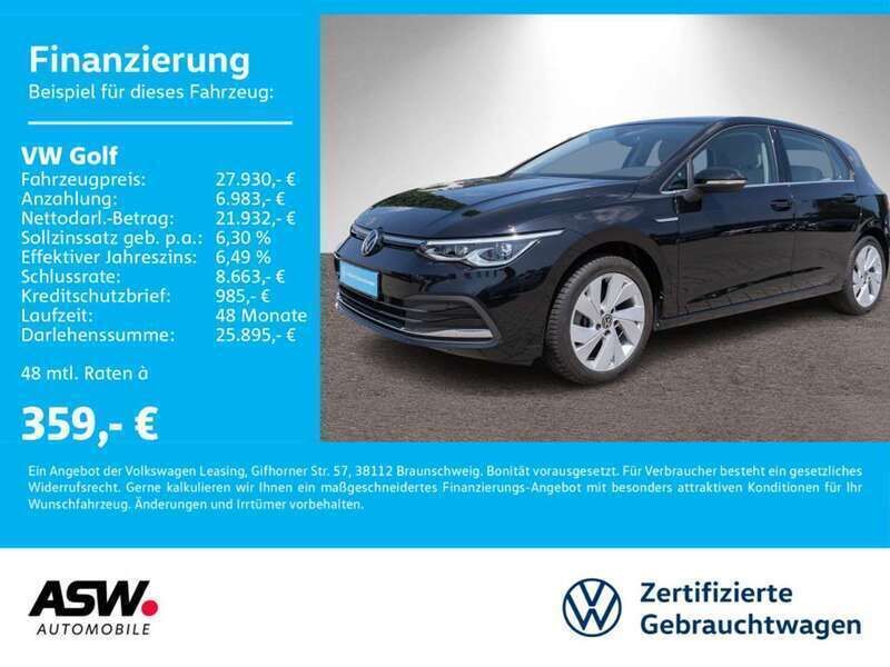Deep black perleffekt Gebraucht 2023 VW Golf VIII Style Limousine | 27.930 € (Guter Preis) - Bild 1/4