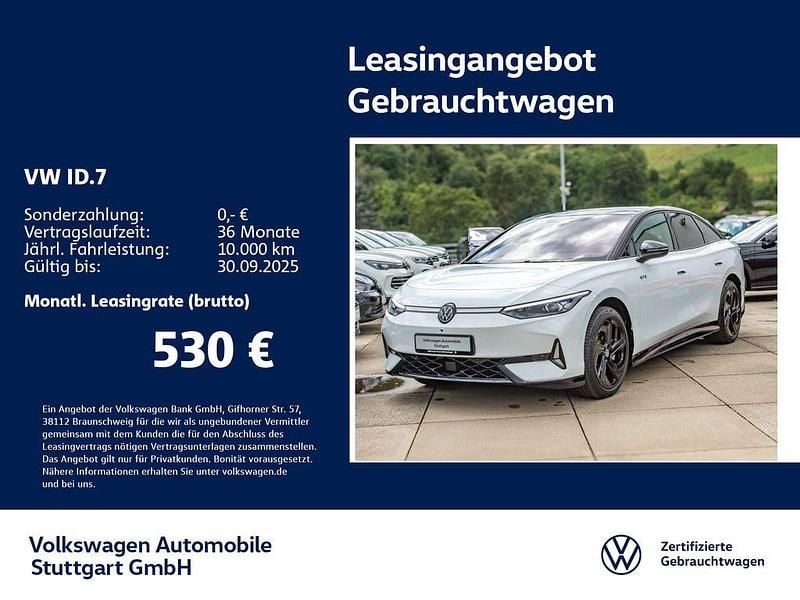 Gletscherweiß metallic/schwarz Gebraucht 2024 VW ID.7 GTX Limousine | 48.930 € (Fairer Preis) - Bild 1/4