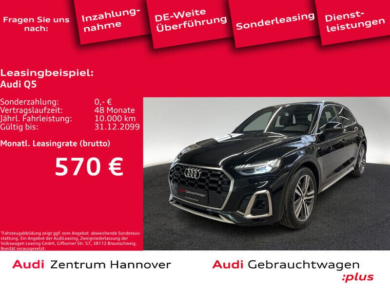 0e mythosschwarz metallic (metallic) Gebraucht 2022 Audi Q5 S-Line SUV | 45.950 € (Guter Preis) - Bild 1/4