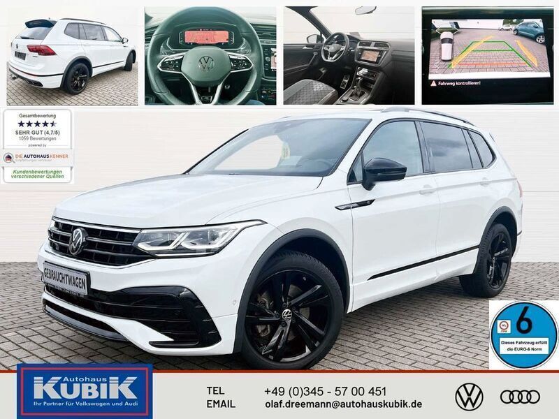 Oryxweiß perlmutteffekt Gebraucht 2022 VW Tiguan Allspace R-line SUV | 49.850 € - Bild 1/4