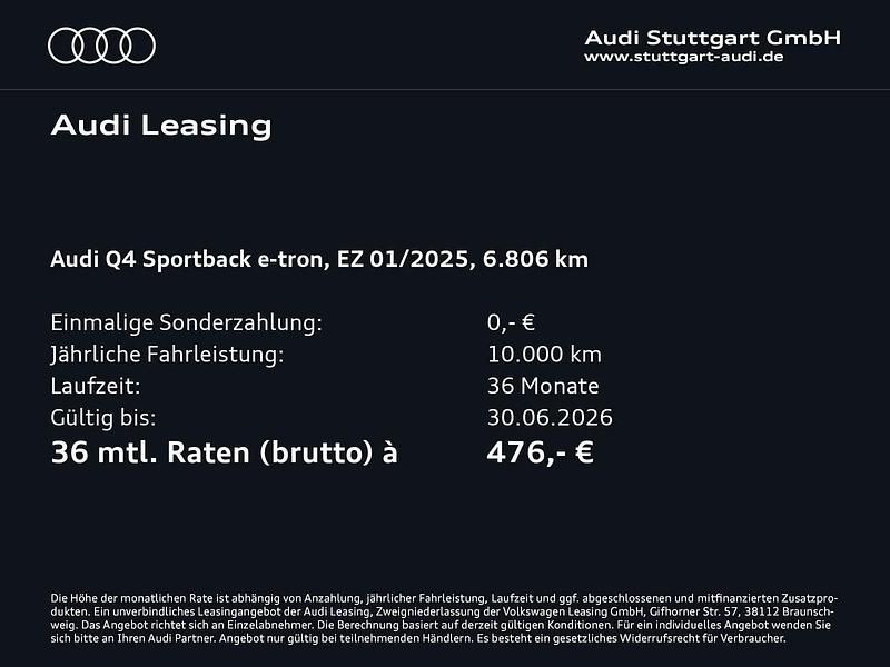 Second-hand Audi Q4 e-tron 210 kW (286 CP) 2025 Gri SUV