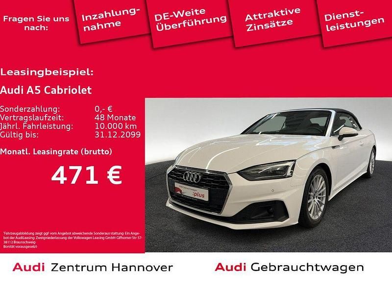 T9 ibisweiß Gebraucht 2022 Audi A5 Cabriolet Sport Cabrio | 31.950 € (Superpreis) - Bild 1/4