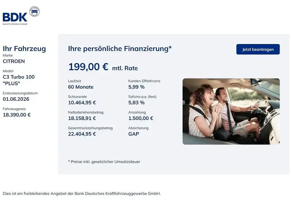 Neu Citroën C3 101 PS (74 kW) 2026 Weiß SUV
