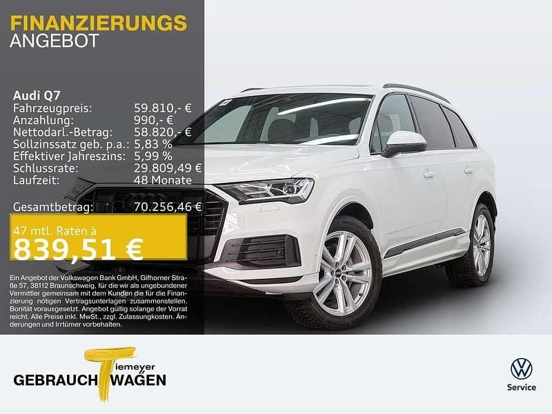 Weiß Gebraucht 2023 Audi Q7 Ambiente SUV | 59.810 € (Superpreis) - Bild 1/4