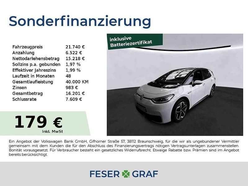 Gebraucht VW ID.3 Pro 150 kW (204 PS) 2021 Gletscherweiß Kleinwagen