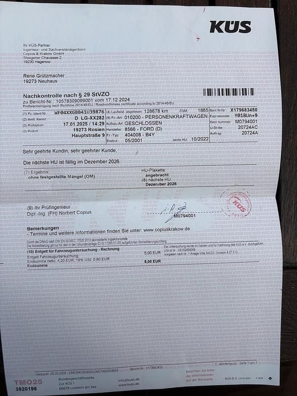 Gebraucht Ford Mondeo 110 PS (80 kW) 2001 Grau Limousine