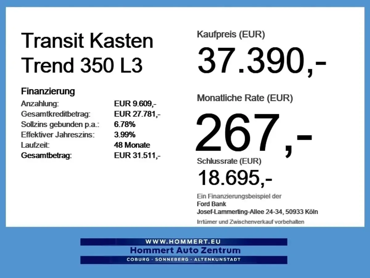 Neu Ford Transit Trend 131 PS (96 kW) 2026 Frost weiß Van / Kleinbus