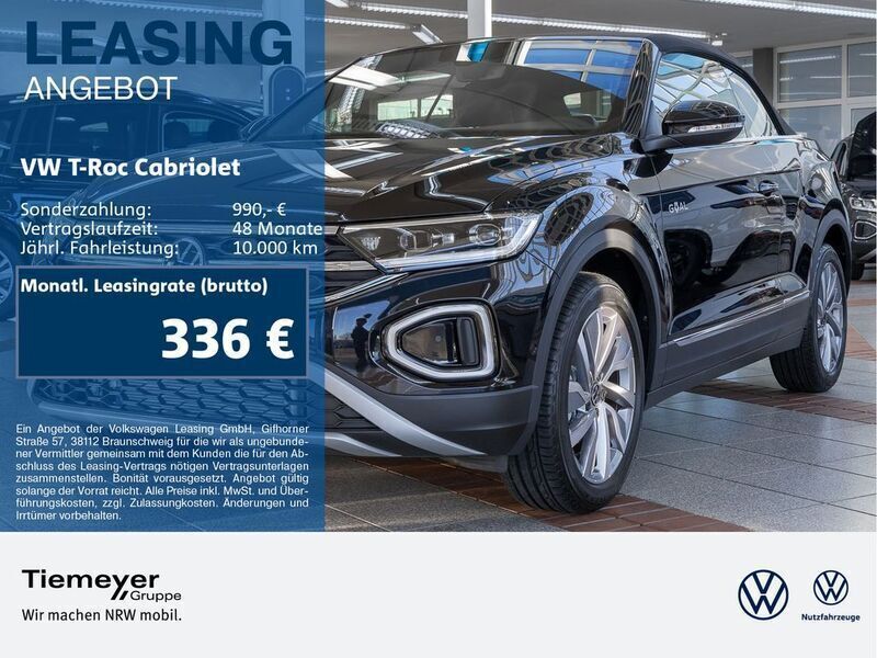 Schwarz Neu 2025 VW T-Roc Cabriolet Goal Cabrio | 40.880 € (Superpreis) - Bild 1/4