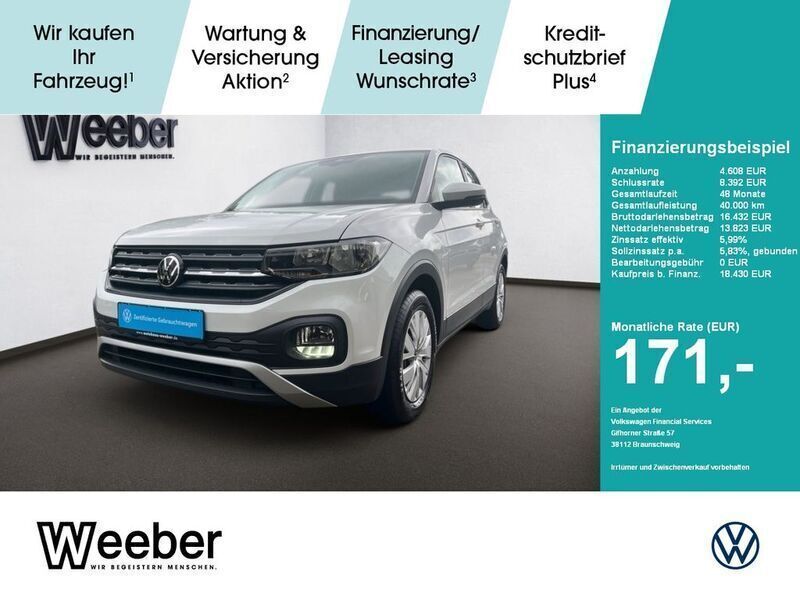 Pure white Gebraucht 2022 VW T-Cross Basis SUV | 18.430 € (Fairer Preis) - Bild 1/4