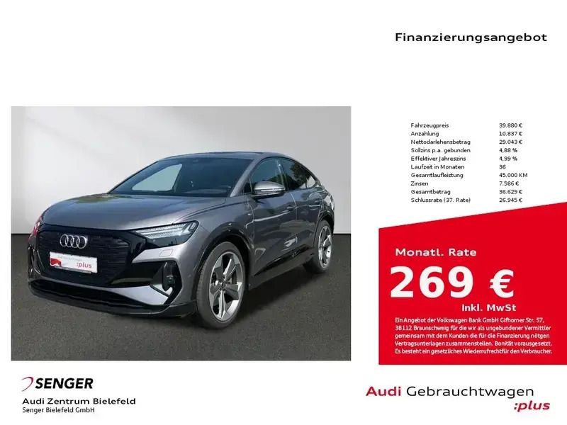 Grau Gebraucht 2022 Audi Q4 Sportback e-tron SUV | 39.880 € - Bild 1/1