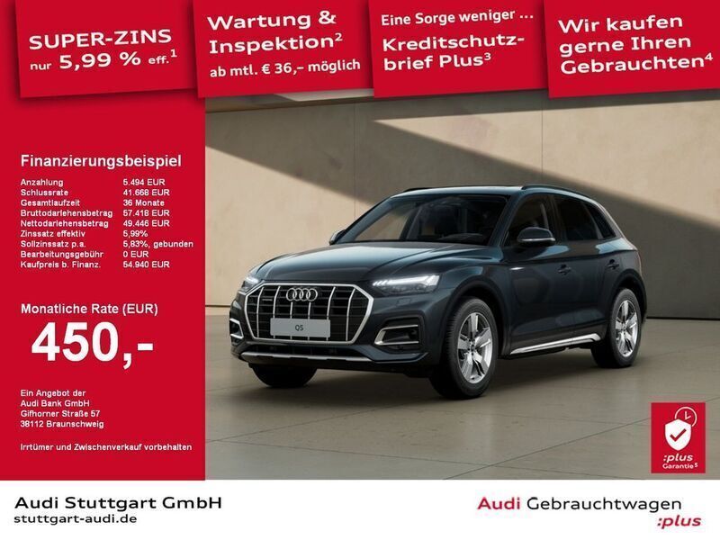 Manhattangrau metallic Gebraucht 2024 Audi Q5 Advanced Plus SUV | 54.940 € (Teuer) - Bild 1/3