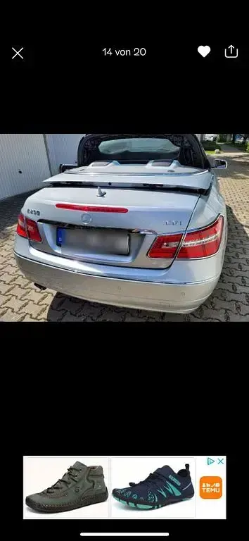 Second-hand Mercedes E250 Avantgarde 204 CP (150 kW) 2010 Argintiu Cabrio