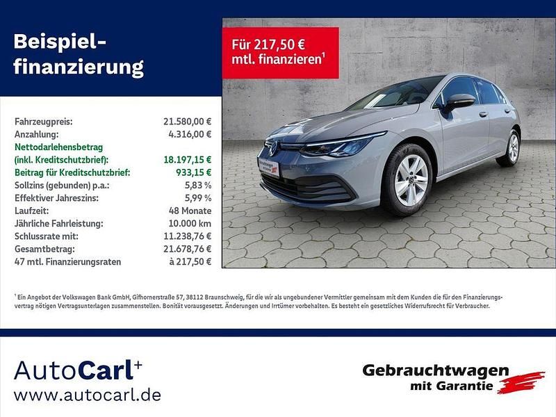Mondsteingrau Gebraucht 2022 VW Golf Life Limousine | 20.980 € (Fairer Preis) - Bild 1/4