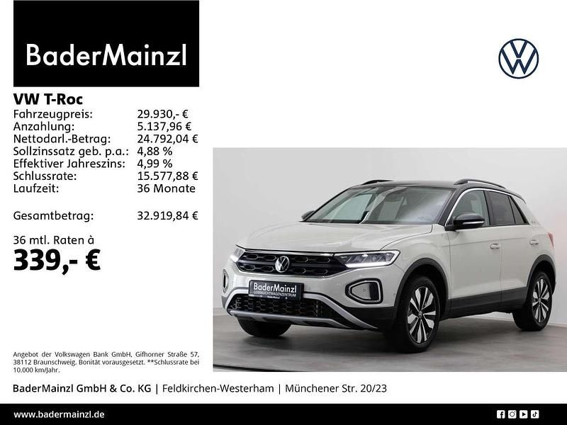 Ascotgrau/schwarz Gebraucht 2025 VW T-Roc Goal SUV | 29.930 € (Teuer) - Bild 1/3