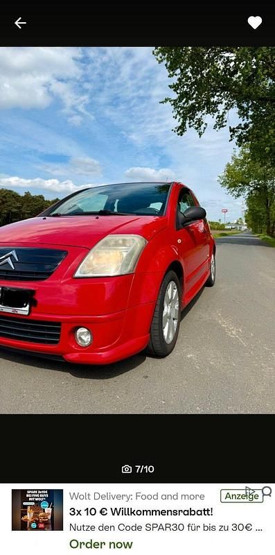 Gebraucht Citroën C2 68 PS (50 kW) 2006 Rot Kleinwagen