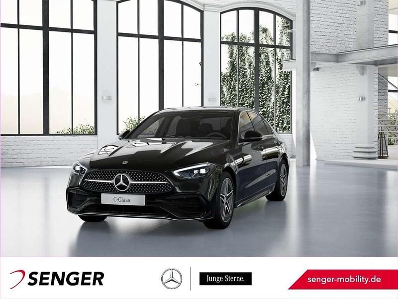 Lack obsidianschwarz Gebraucht 2022 Mercedes C200 AMG line Limousine | 36.480 € (Fairer Preis) - Bild 1/3