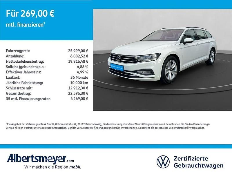 Weiß Gebraucht 2021 VW Passat Business Kombi | 25.678 € (Guter Preis) - Bild 1/4