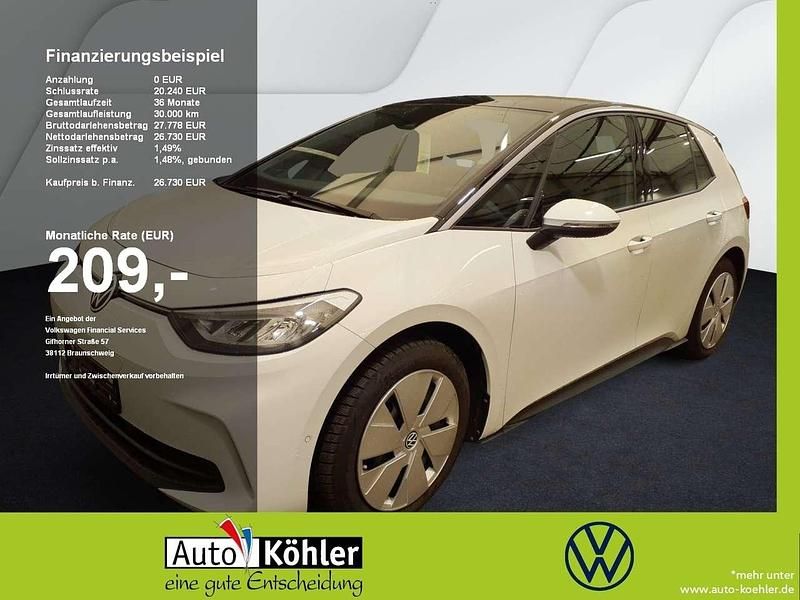 Gletscherweiß / grau melange Gebraucht 2024 VW ID.3 Pro Kleinwagen | 26.730 € (Superpreis) - Bild 1/3