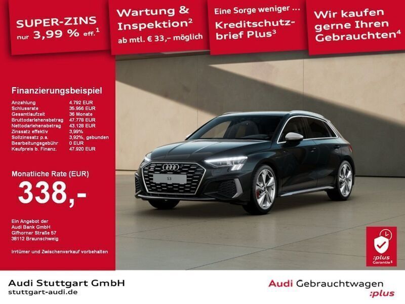Mythosschwarz metallic Gebraucht 2024 Audi S3 Ambiente Limousine | 47.920 € (Etwas zu teuer) - Bild 1/2