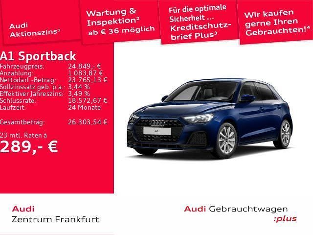 Blau Gebraucht 2025 Audi A1 Sportback Advanced Kleinwagen | 24.849 € (Fairer Preis) - Bild 1/3