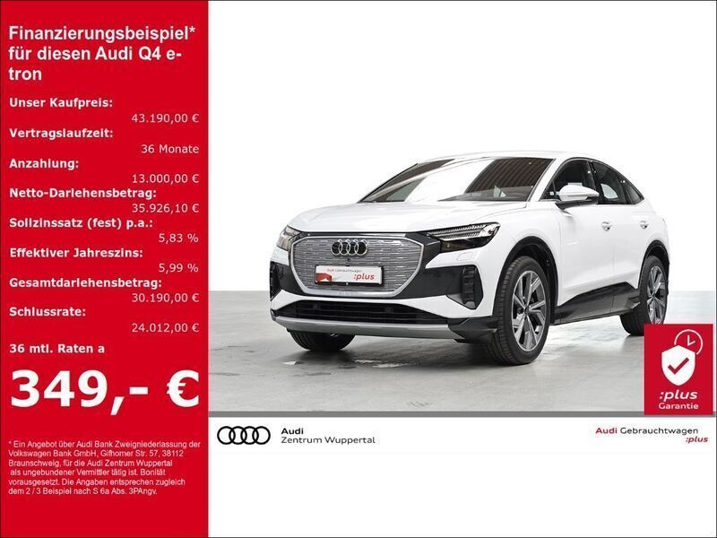 Gletscherweiß metallic Gebraucht 2024 Audi Q4 Sportback e-tron Advanced SUV | 43.190 € (Etwas zu teuer) - Bild 1/3