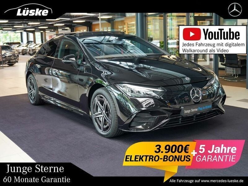 Obsidianschwarz Gebraucht 2022 Mercedes EQE350 AMG line Limousine | 46.900 € (Guter Preis) - Bild 1/4