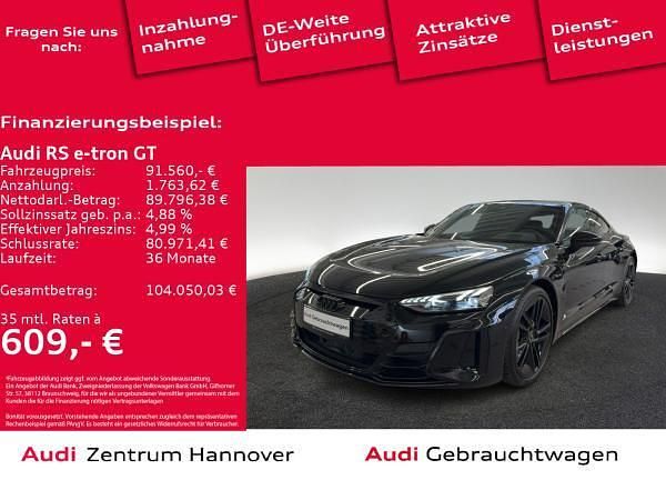 Schwarz (0e mythosschwarz metallic) Gebraucht 2024 Audi e-tron GT quattro Ambiente Limousine | 91.561 € (Teuer) - Bild 1/4