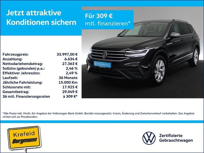 Schwarz / deep black Gebraucht 2024 VW Tiguan Allspace Life SUV | 33.997 € (Fairer Preis) - Bild 1/4