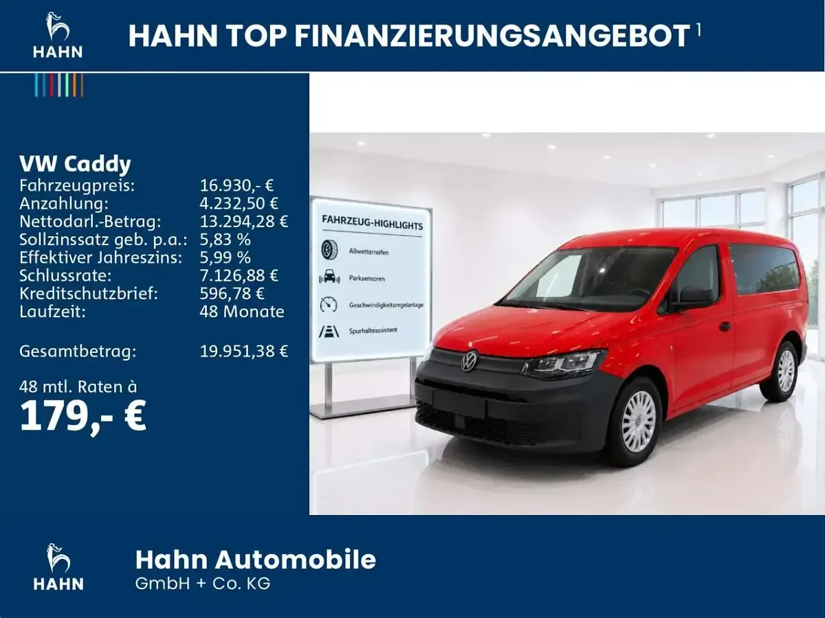 Gebraucht VW Caddy Basis 102 PS (75 kW) 2022 Rot Van / Kleinbus