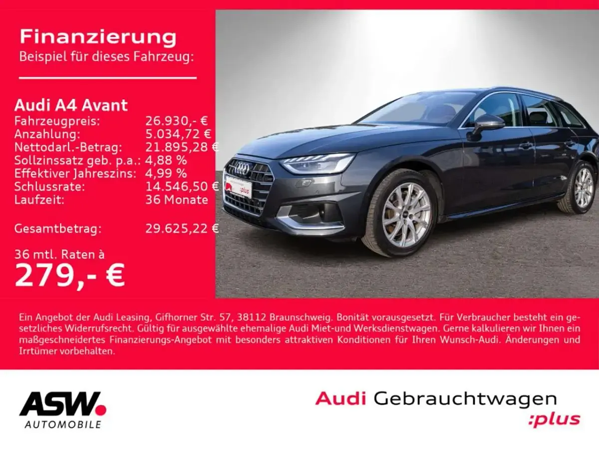 Second-hand Audi A4 Advanced Plus 204 CP (150 kW) 2023 Gri Break