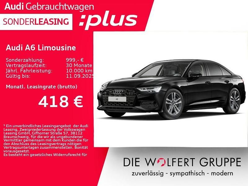 Mythosschwarz metallic Gebraucht 2024 Audi A6 Advanced Plus Limousine | 52.500 € - Bild 1/4