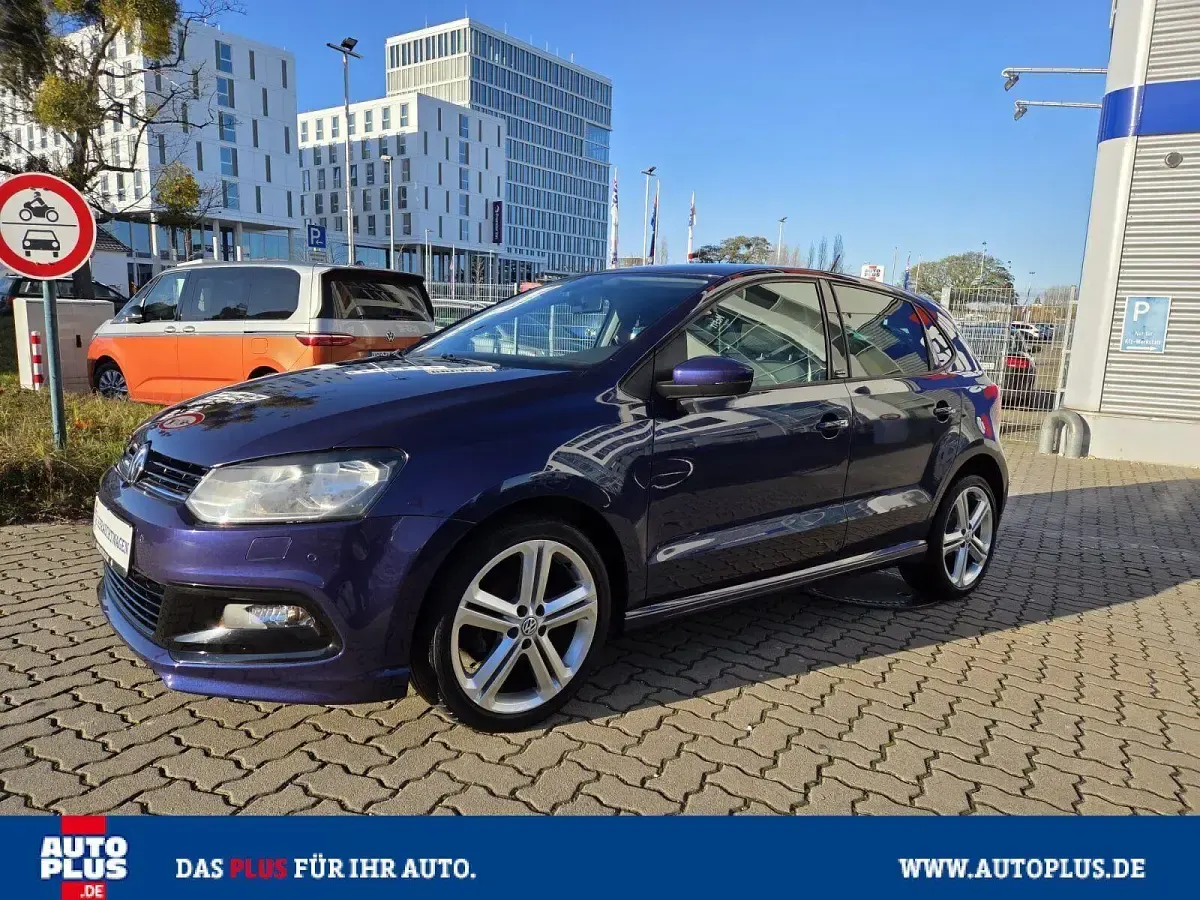 Usata VW Polo R-line 90 CV (66 kW) 2016 Blu Utilitaria