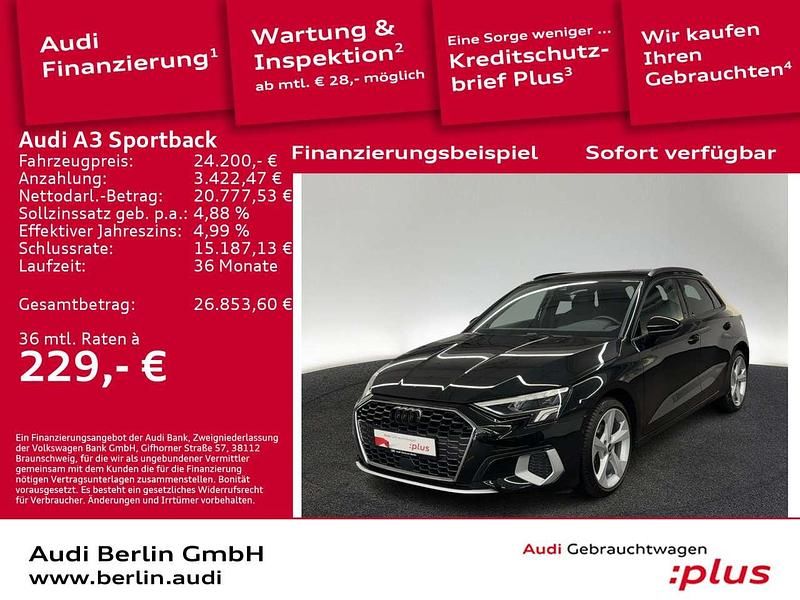 Mythosschwarz metallic Gebraucht 2021 Audi A3 Ambiente Kombi | 24.200 € (Guter Preis) - Bild 1/3