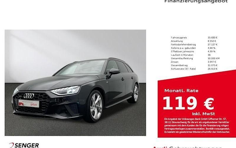 Schwarz Gebraucht 2023 Audi A4 S-Line Kombi | 35.680 € (Superpreis) - Bild 1/4