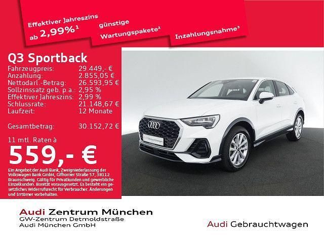 Weiß Gebraucht 2023 Audi Q3 Sportback SUV | 29.449 € (Fairer Preis) - Bild 1/2