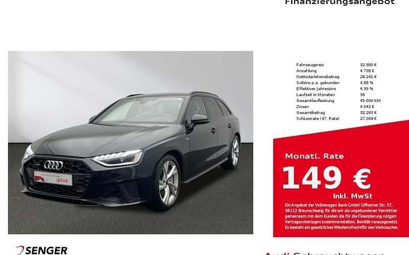Schwarz Gebraucht 2023 Audi A4 S-Line Kombi | 32.980 € (Superpreis) - Bild 1/4